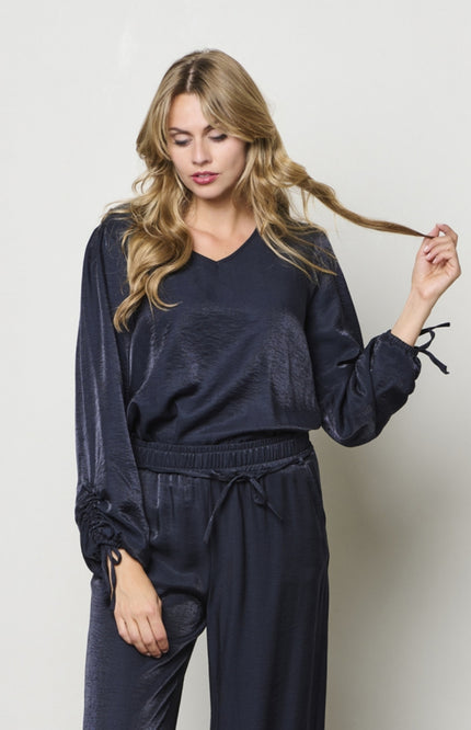 &Co woman Blouse Marbelle Navy BL404 Stretchshop.nl