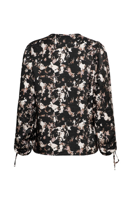 &Co woman Blouse Marbelle Rock Chocolate Multi BL388 Stretchshop.nl