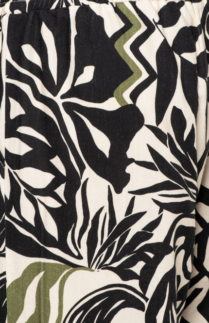 &Co woman Broek Avery Leaf Black Multi PA356 Stretchshop.nl
