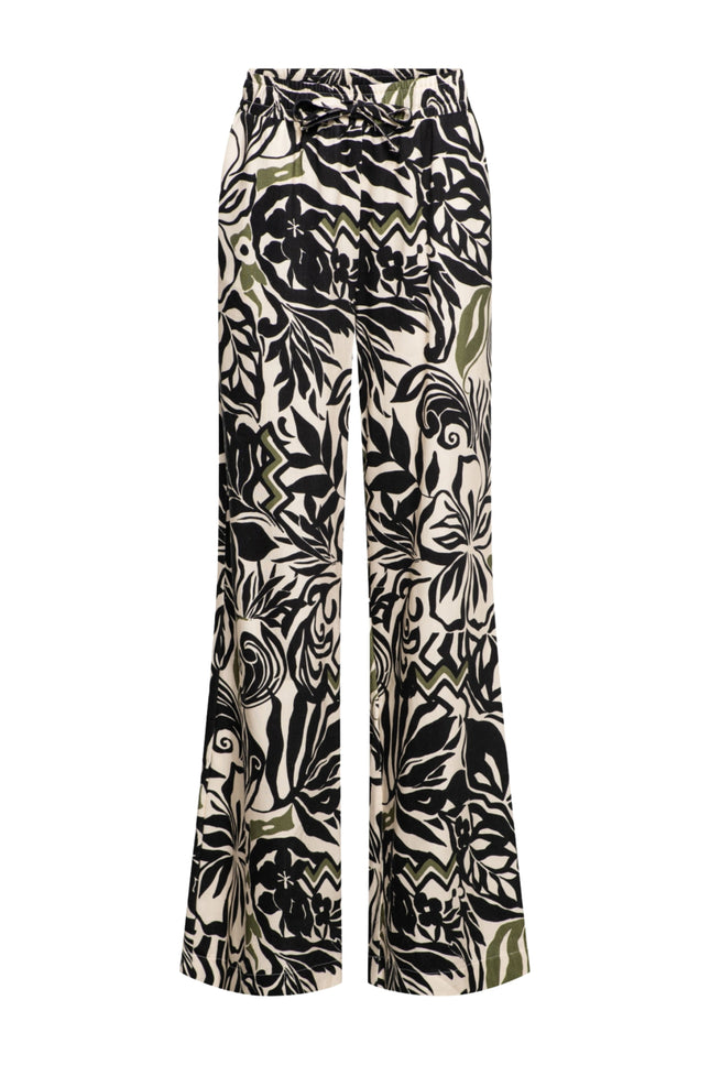 &Co woman Broek Avery Leaf Black Multi PA356 Stretchshop.nl