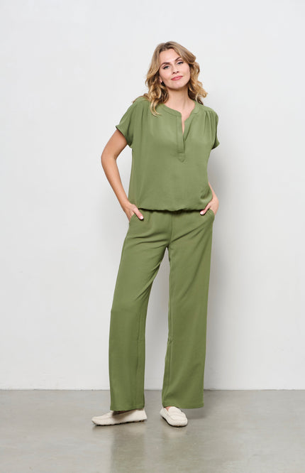 &Co woman Broek Nadine Olive PA352 Stretchshop.nl