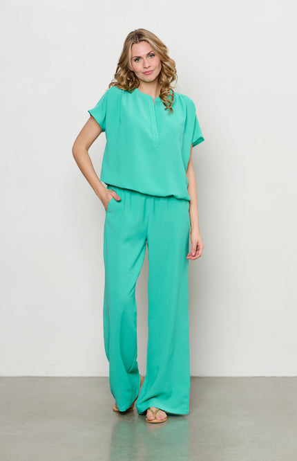 &Co woman Broek Nelly Aqua Green PA366 Stretchshop.nl
