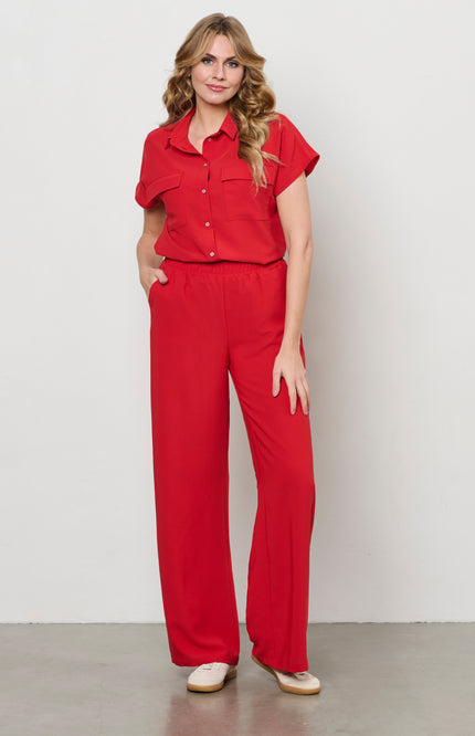 &Co woman Broek Nelly Stone Red PA366 Stretchshop.nl