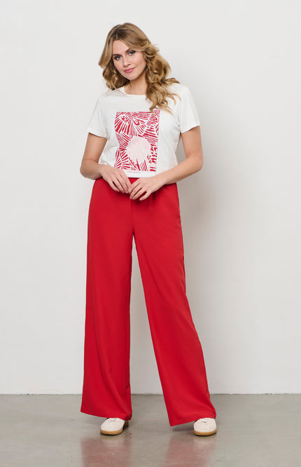 &Co woman Broek Nelly Stone Red PA366 Stretchshop.nl
