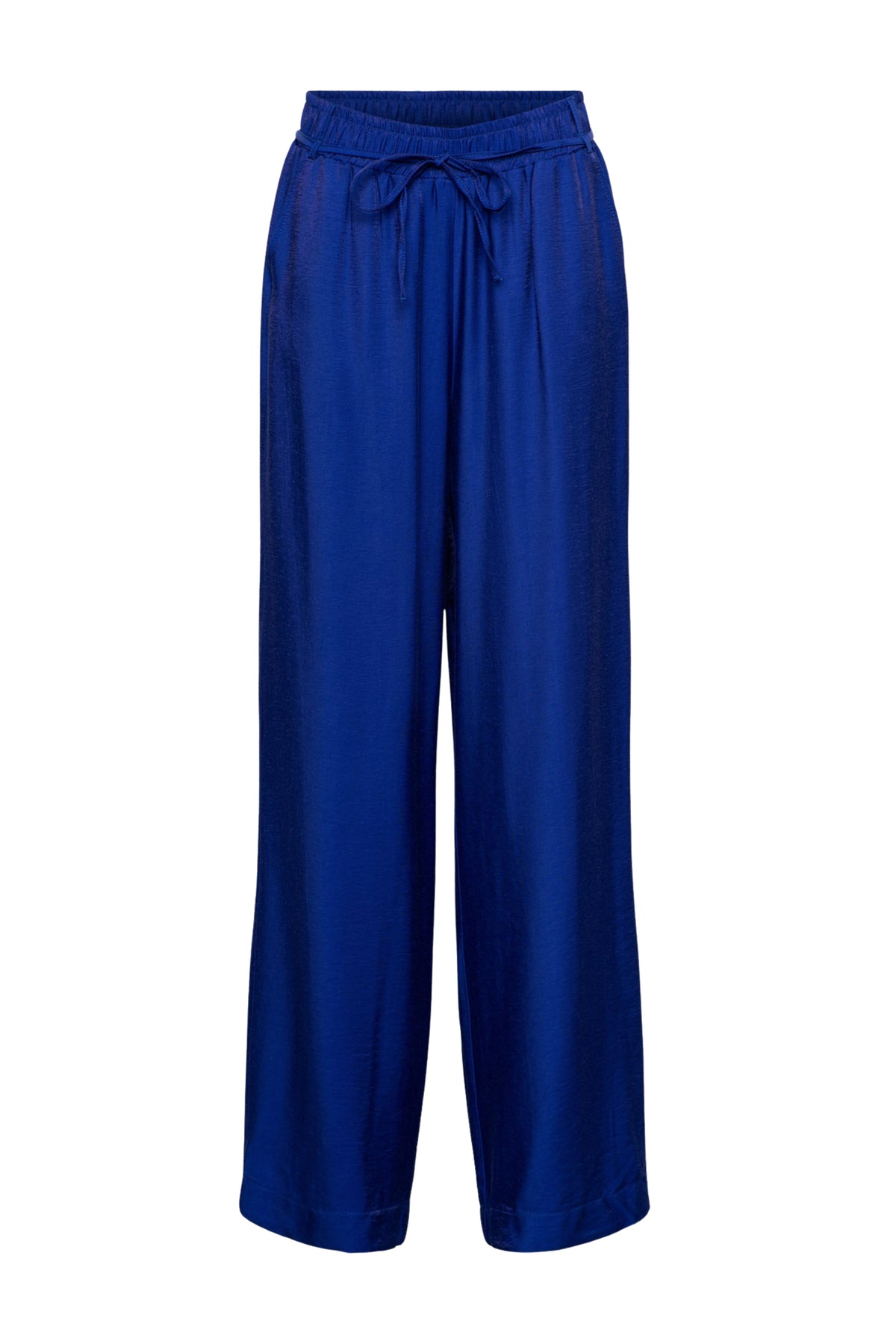 Lichtblauwe broek voor dames van &Co woman, model Solana Iris PA382, met een relaxte pasvorm en elastische taille.