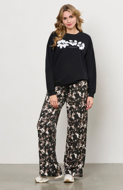 &Co woman Broek Solana Rock Chocolate Multi PA390 Stretchshop.nl