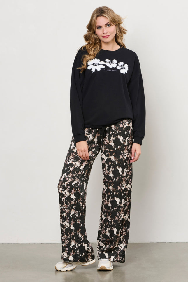 &Co woman Broek Solana Rock Chocolate Multi PA390 Stretchshop.nl