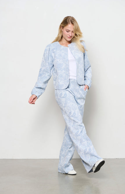 &Co woman Broek spencer light Blue Multi PA344 Stretchshop.nl