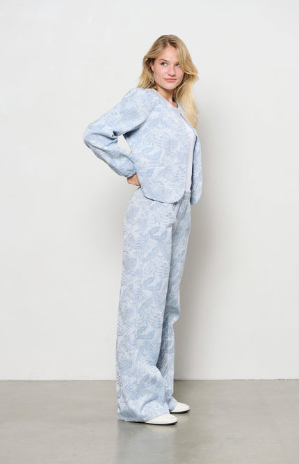 &Co woman Broek spencer light Blue Multi PA344 Stretchshop.nl