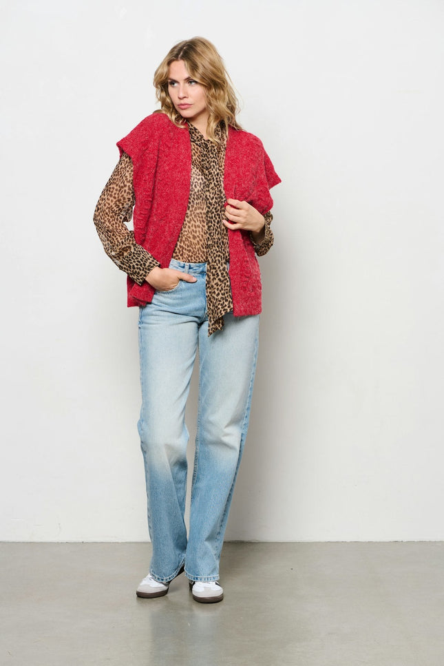&Co woman Gilet baila red GL107 Stretchshop.nl