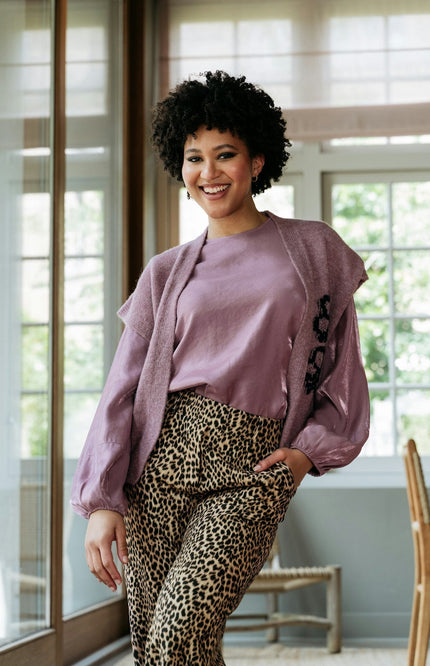 &Co woman Gilet brissa mauve GL108 Stretchshop.nl