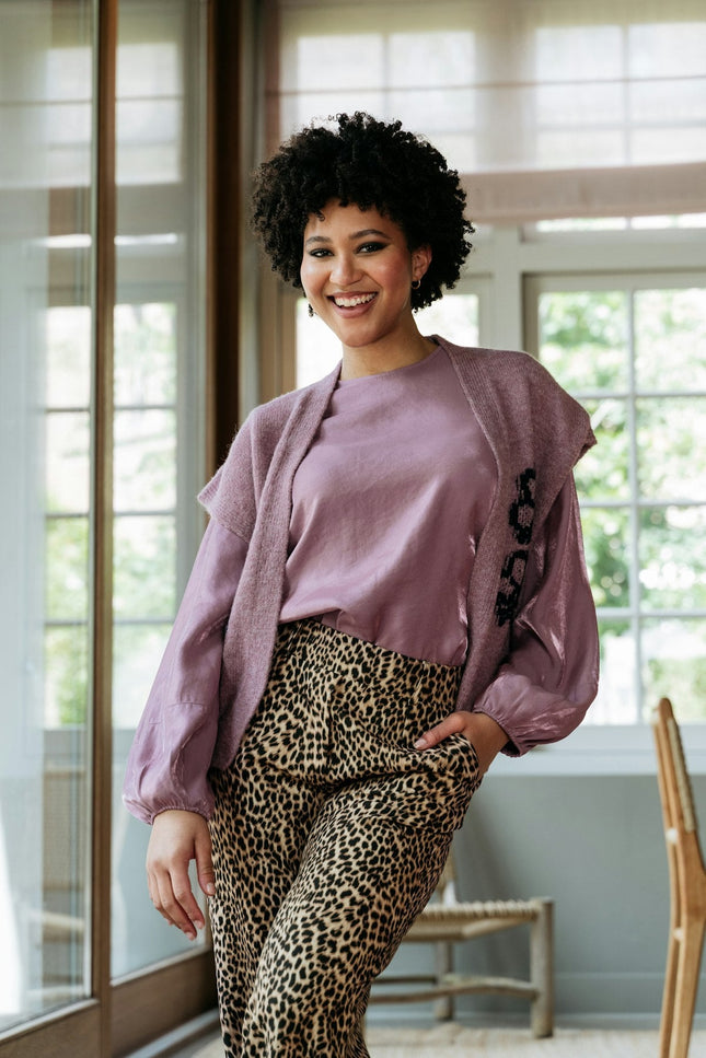 &Co woman Gilet brissa mauve GL108 Stretchshop.nl