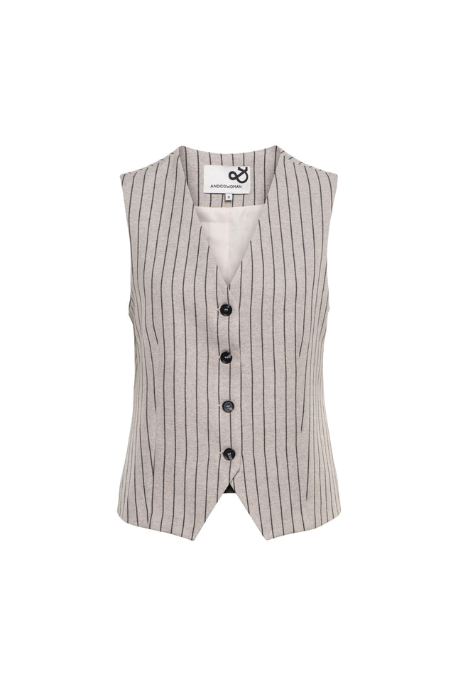 &Co woman Gilet Shelly Sand Multi GL111 Stretchshop.nl