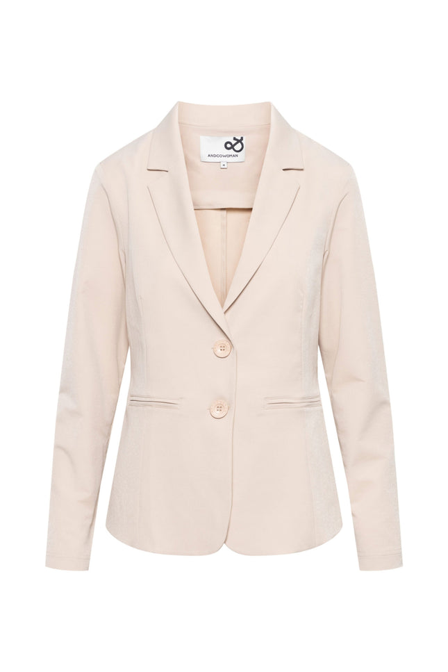 &Co woman Heavy Travel Blazer Phileine Sand BZ167 Stretchshop.nl
