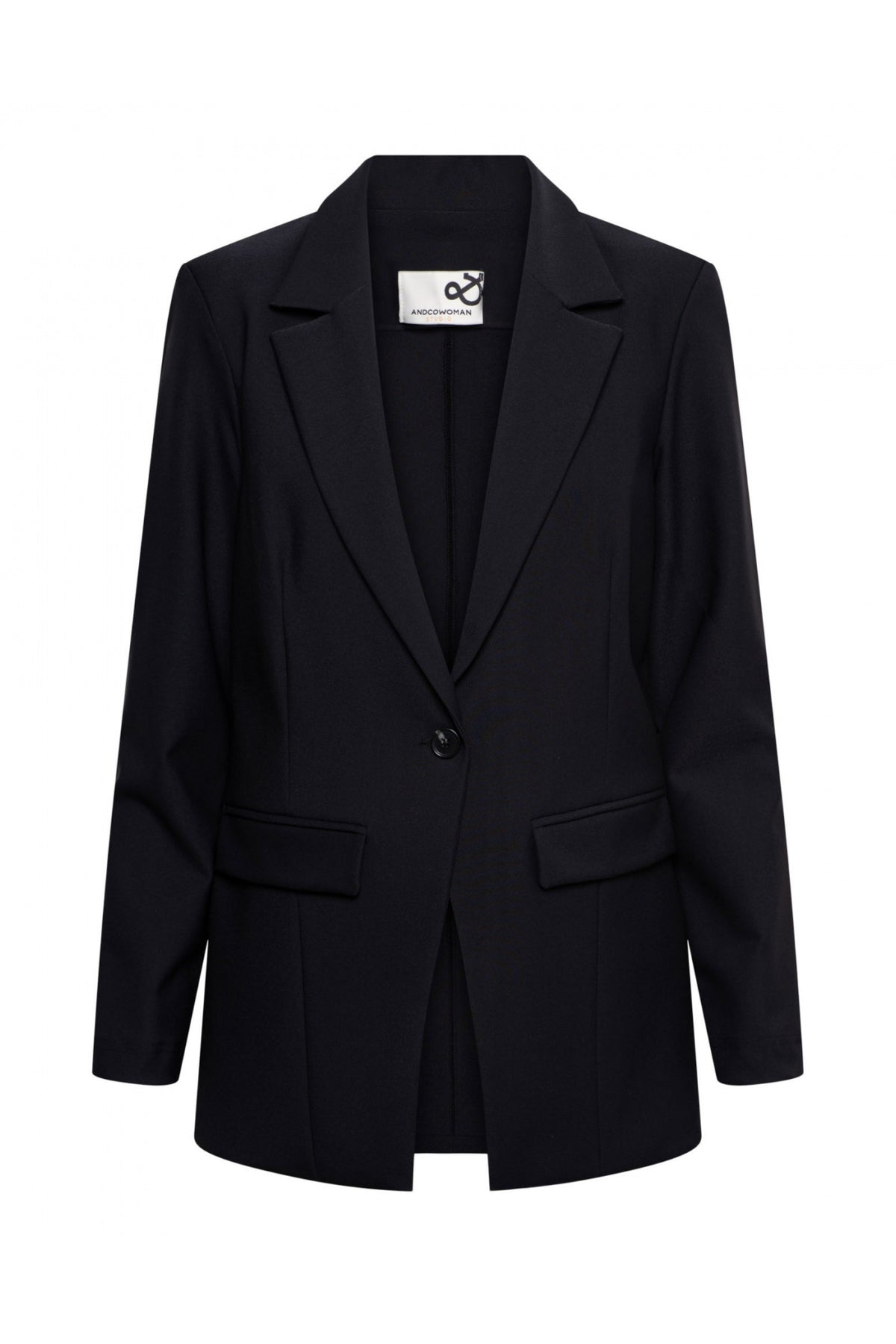 Zwarte &Co woman Heavy Travel Blazer Philline, stijlvolle damesblazer met nette pasvorm en comfortabele stof.