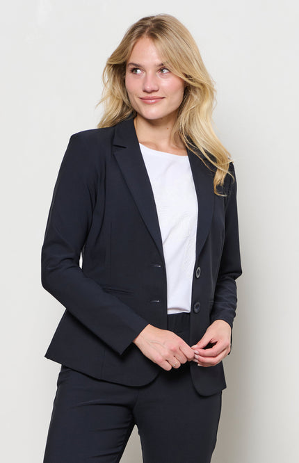 &Co woman Blazer Philline Heavy Travel Navy BZ165 Stretchshop.nl