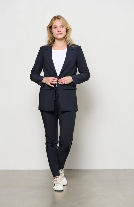 &Co woman Blazer Philline Heavy Travel Navy BZ165 Stretchshop.nl