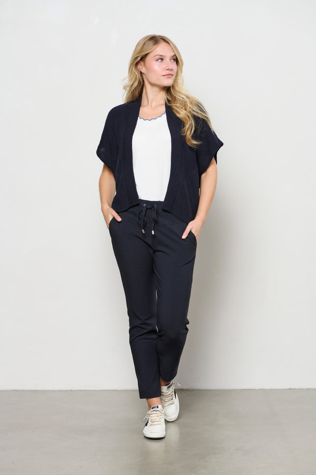 &Co woman Broek Penny Heavy Travel Navy PA347 Stretchshop.nl