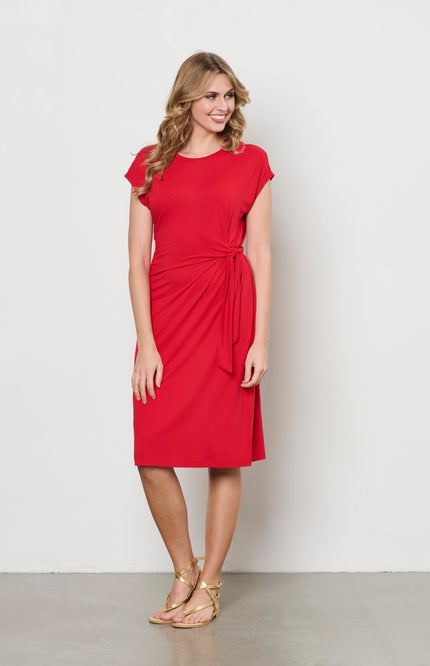 &Co woman Jurk Lizzy Stone Red DR281 Stretchshop.nl