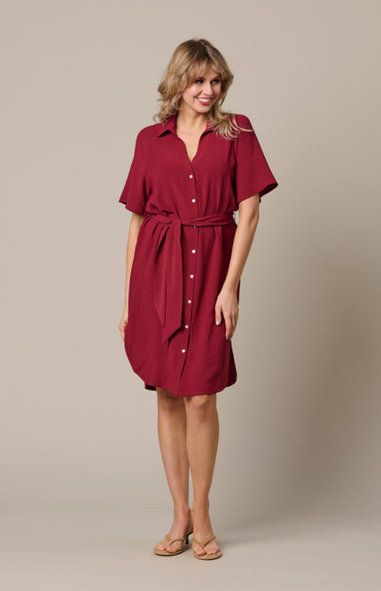 &Co woman Jurk Margo Claret DR303 Stretchshop.nl