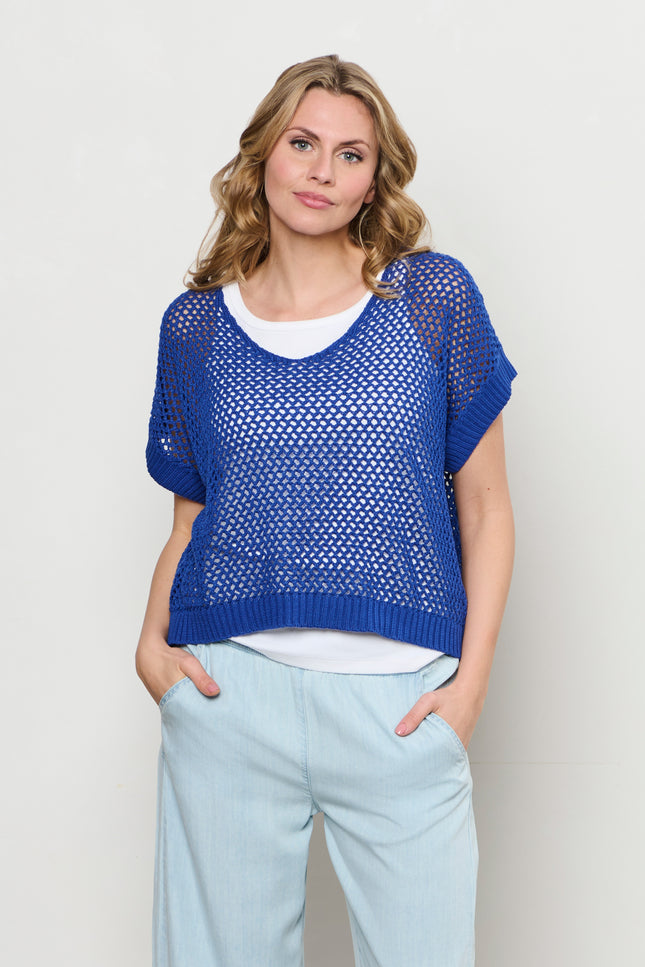 &Co woman Top Beth Cobalt PU131 Stretchshop.nl