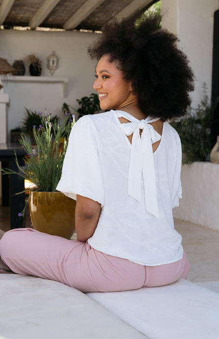 &Co woman Top Essie White TO295 Stretchshop.nl