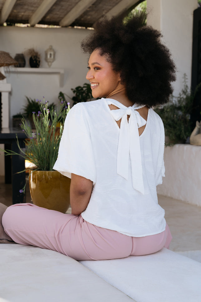 &Co woman Top Essie White TO295 Stretchshop.nl