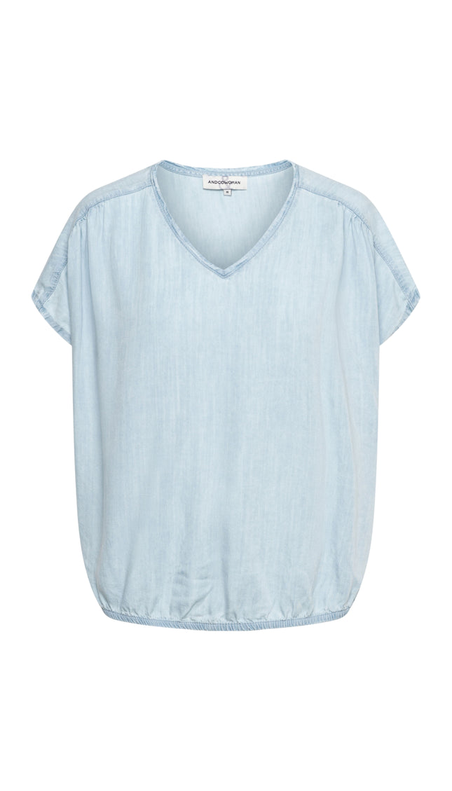 &Co woman Top Jessie Light Denim TO294 Stretchshop.nl