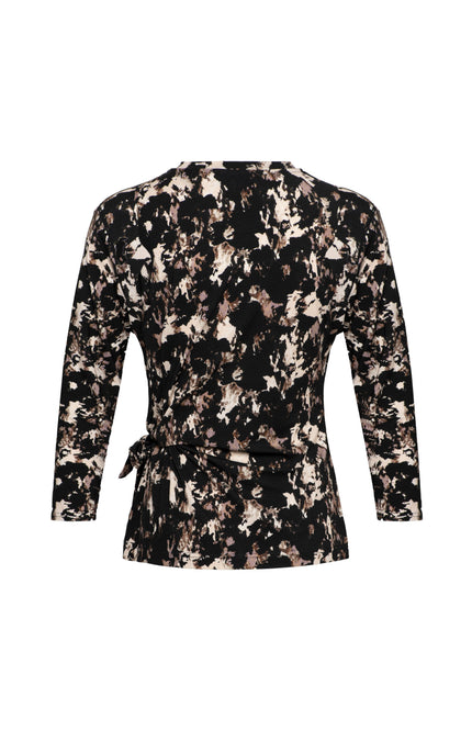 &Co woman Top Lizzy Rock Chocolate Multi TO312 Stretchshop.nl