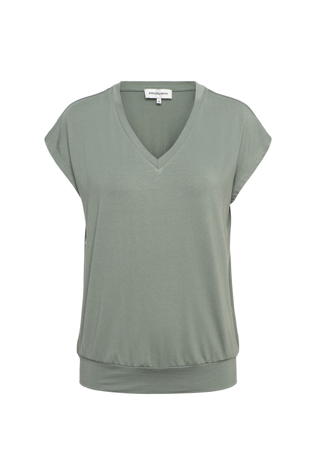 &Co woman Top Lucia Khaki TO280 Stretchshop.nl
