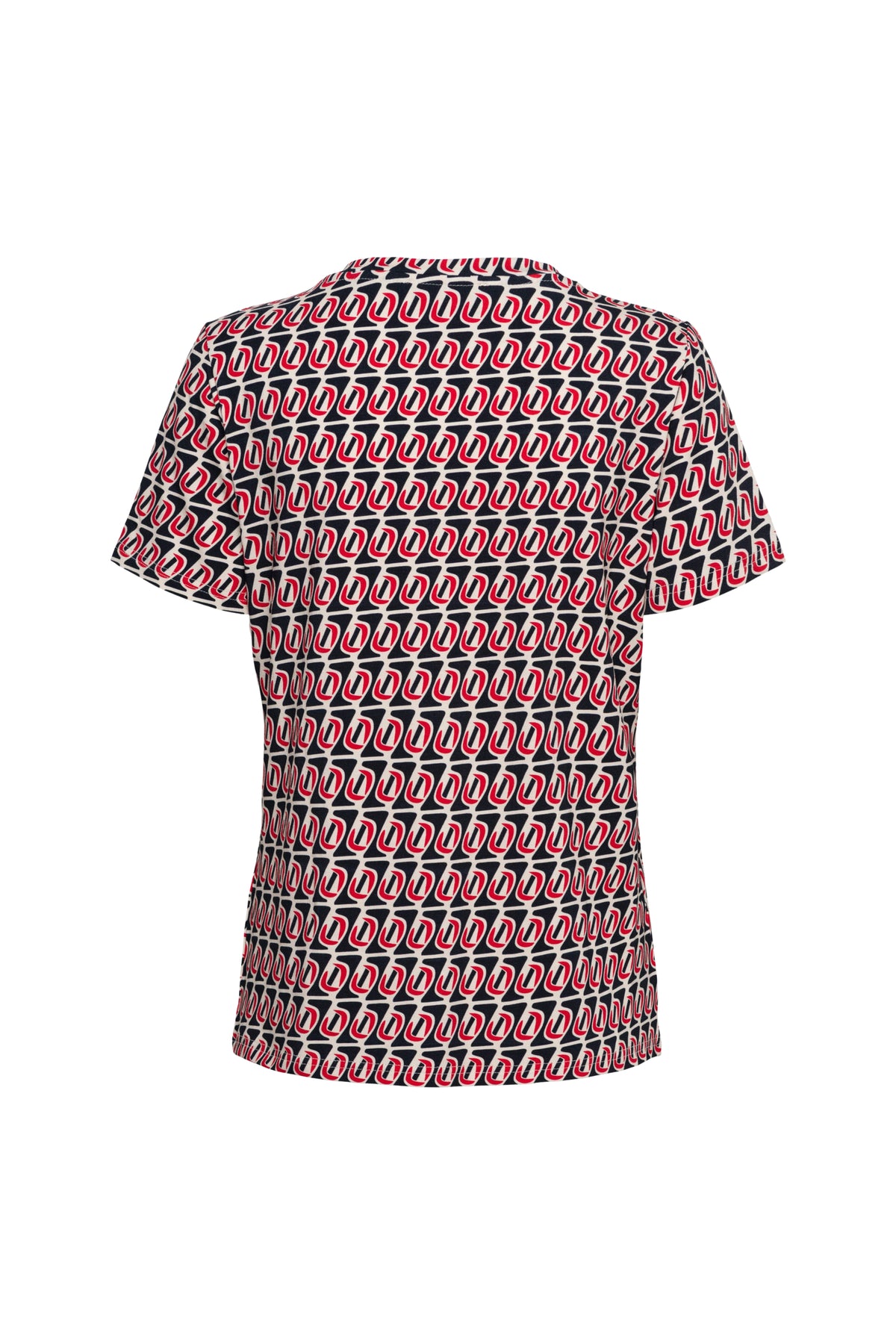 Lichtroze en rode multi-color top Marley Moon van &Co woman, met stijlvolle print en comfortabele pasvorm.