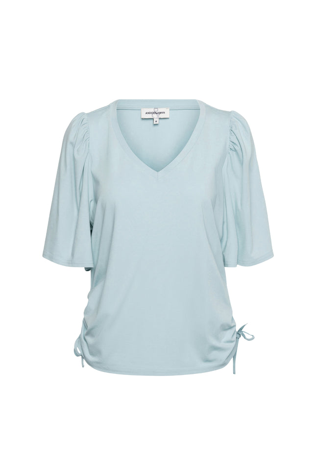 &Co woman Top Misha Pastel Turquoise TO291 Stretchshop.nl