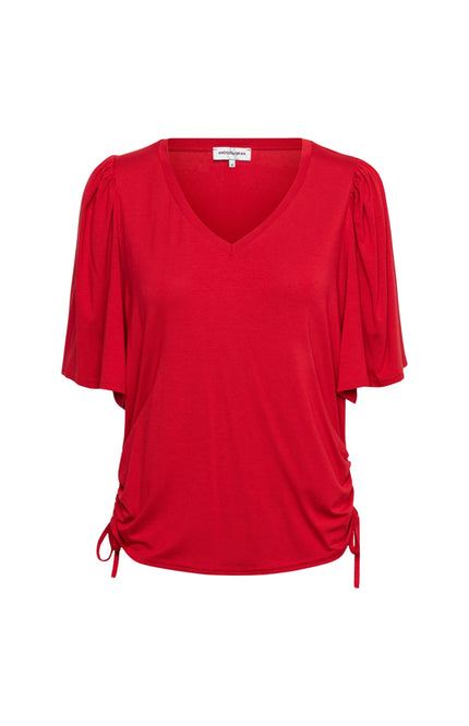 &Co woman Top Misha Stone Red TO291 Stretchshop.nl