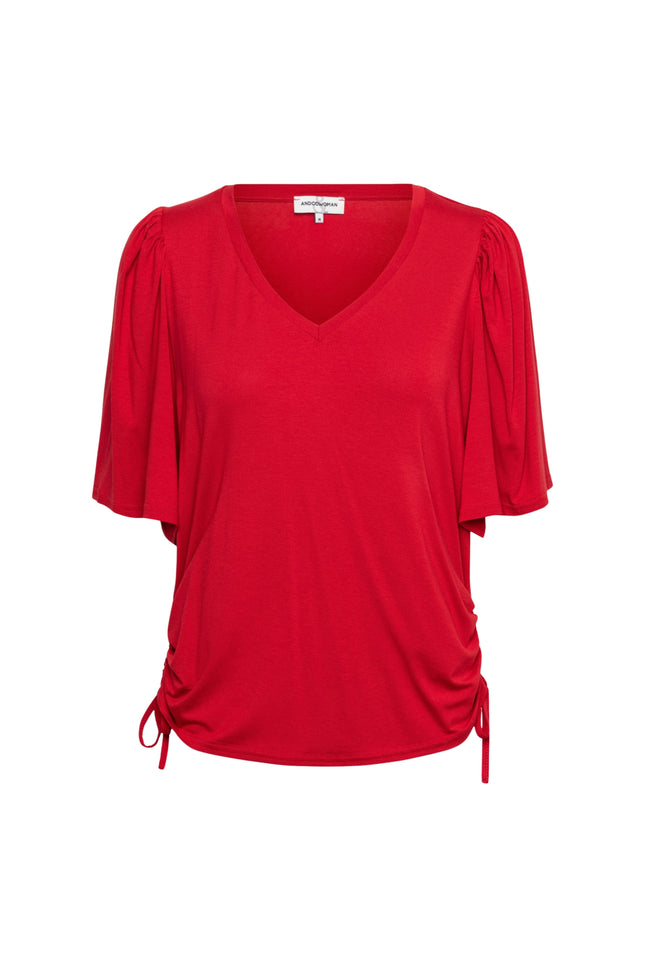 &Co woman Top Misha Stone Red TO291 Stretchshop.nl