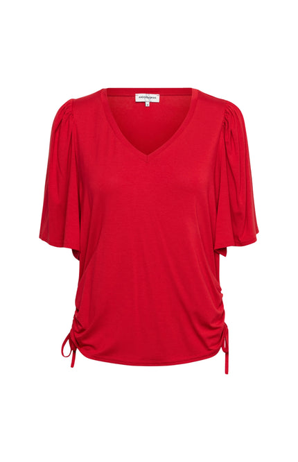 &Co woman Top Misha Stone Red TO291 Stretchshop.nl