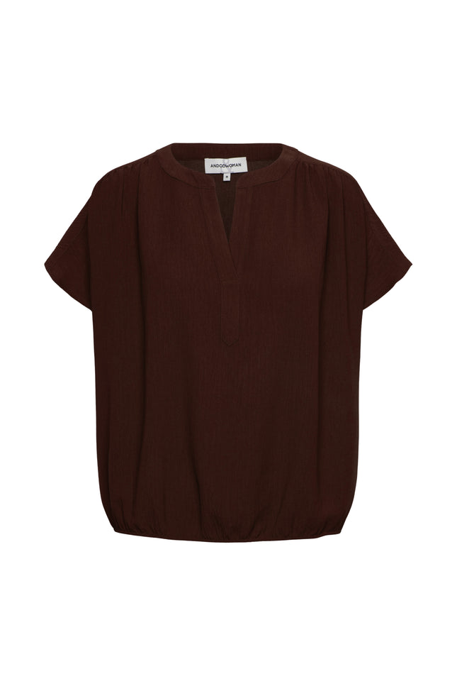 &Co woman Top Nola Chocolate BL442 Stretchshop.nl