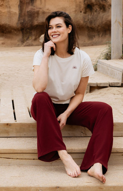 &Co woman Top Tosca Vanilla Claret TS150 Stretchshop.nl