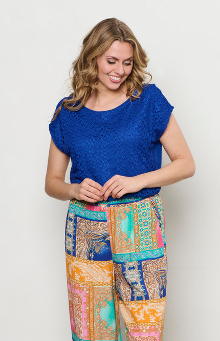 &Co woman Top Varena Cobalt TO307 Stretchshop.nl