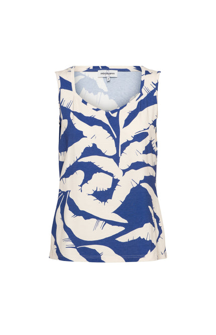 &Co woman Top Via Banana Leaf Cobalt Multi SG109 Stretchshop.nl