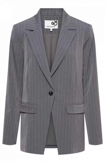 &Co woman Travel blazer pepita stripe grey bz163 Stretchshop.nl