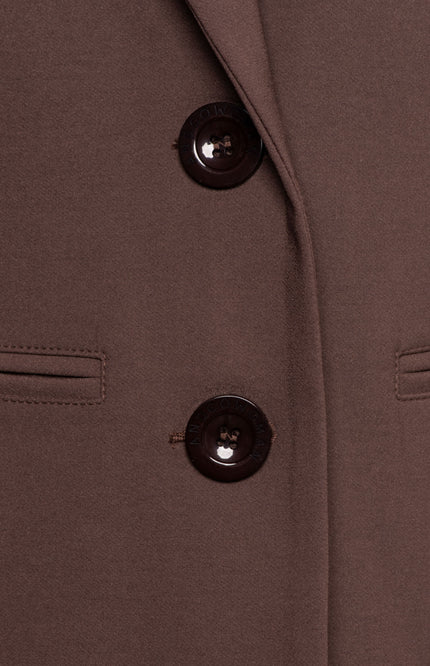 &Co woman Travel Blazer Phileine Chocolate BZ110-2 Stretchshop.nl