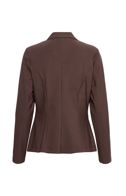 &Co woman Travel Blazer Phileine Chocolate BZ110-2 Stretchshop.nl