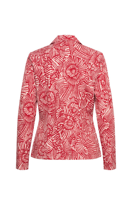 &Co woman Travel Blazer Phileine Fossil Flower Stone Red Multi BZ172 Stretchshop.nl