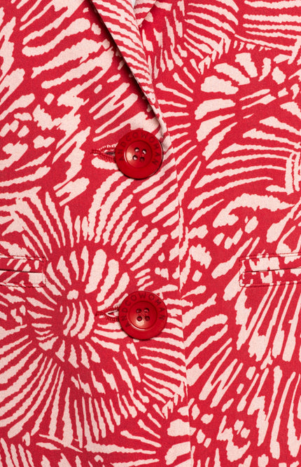 &Co woman Travel Blazer Phileine Fossil Flower Stone Red Multi BZ172 Stretchshop.nl