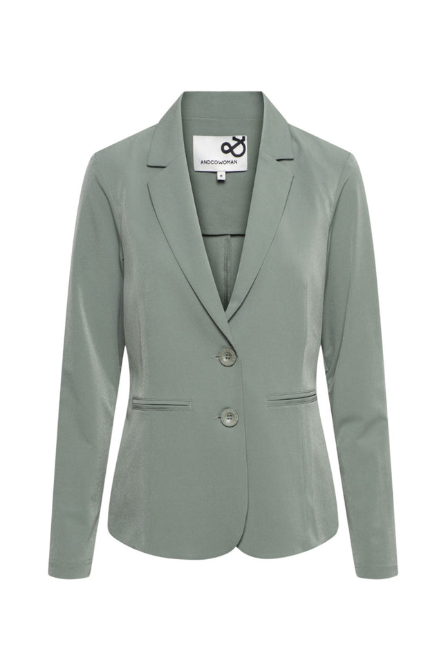 &Co woman Travel Blazer Phileine Khaki BZ110-2 Stretchshop.nl