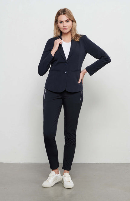 &Co woman Travel blazer phileine navy Stretchshop.nl