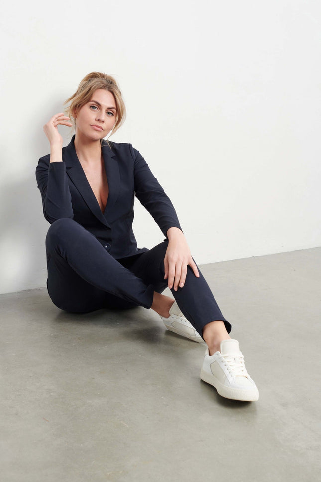 &Co woman Travel blazer phileine navy Stretchshop.nl