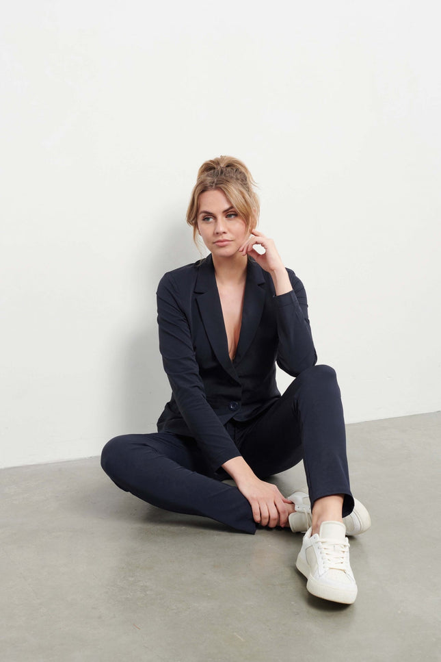 &Co woman Travel blazer phileine navy Stretchshop.nl