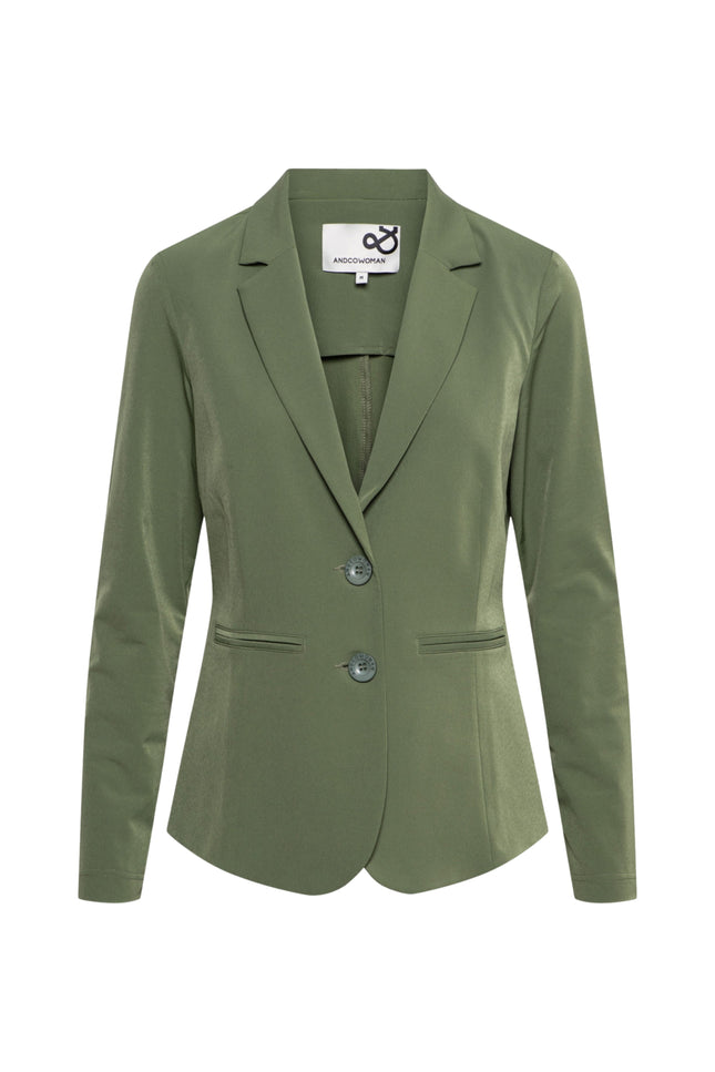 &Co woman Travel Blazer Phileine Olive BZ110-2 Stretchshop.nl