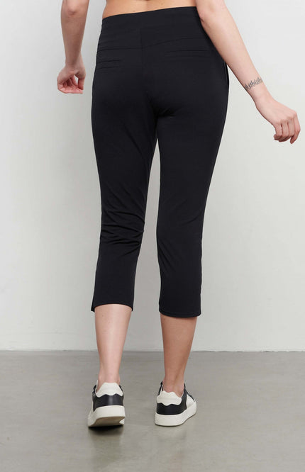 &Co woman Travel broek capri phoenix zwart Stretchshop.nl
